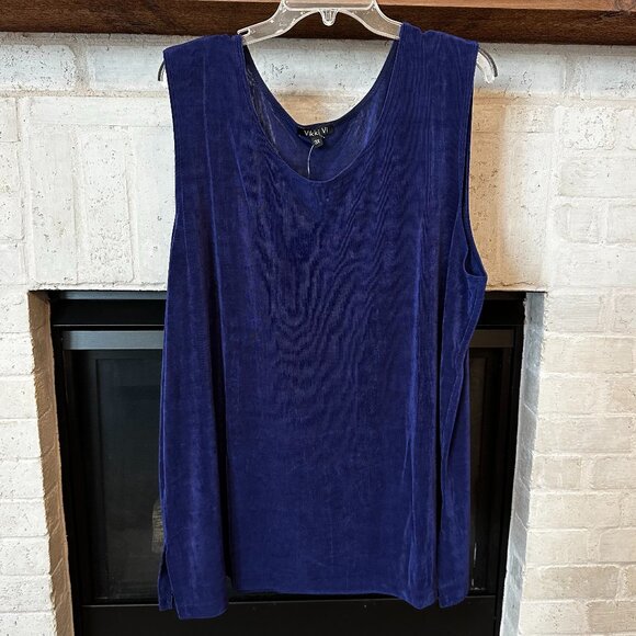 Vikki Vi Classic Royal Blue Tank - 3X - Picture 2 of 6